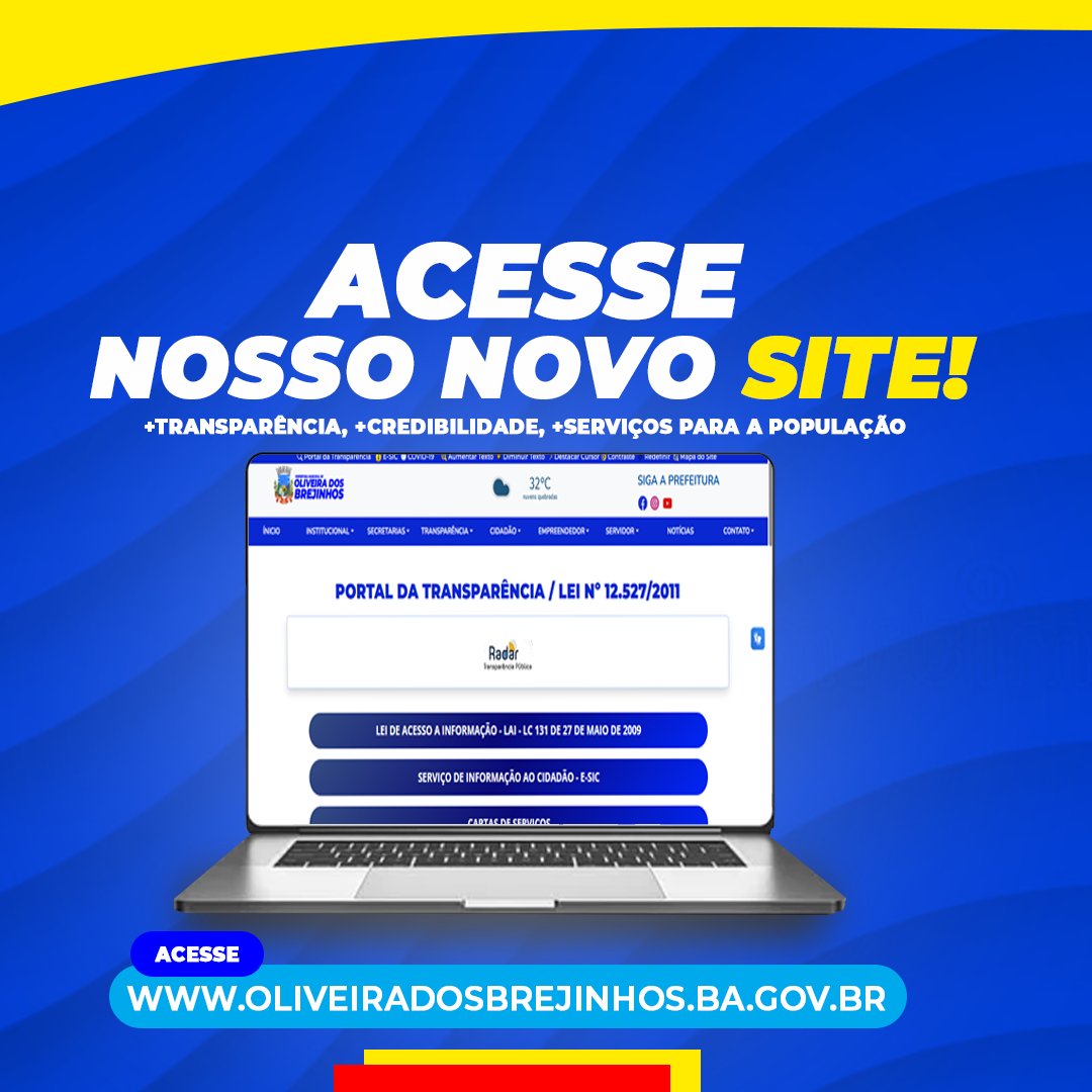 Novo Portal da Prefeitura Municipal de Oliveira dos Brejinhos